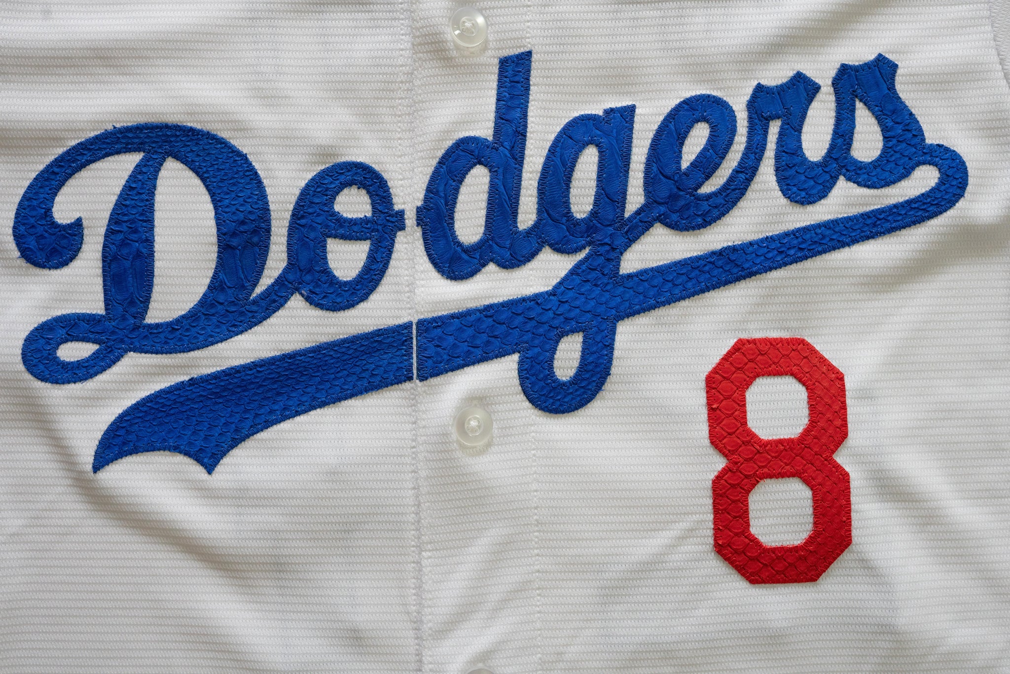Custom Nike Kobe Bryant Los Angeles Dodgers Python Jersey (White)