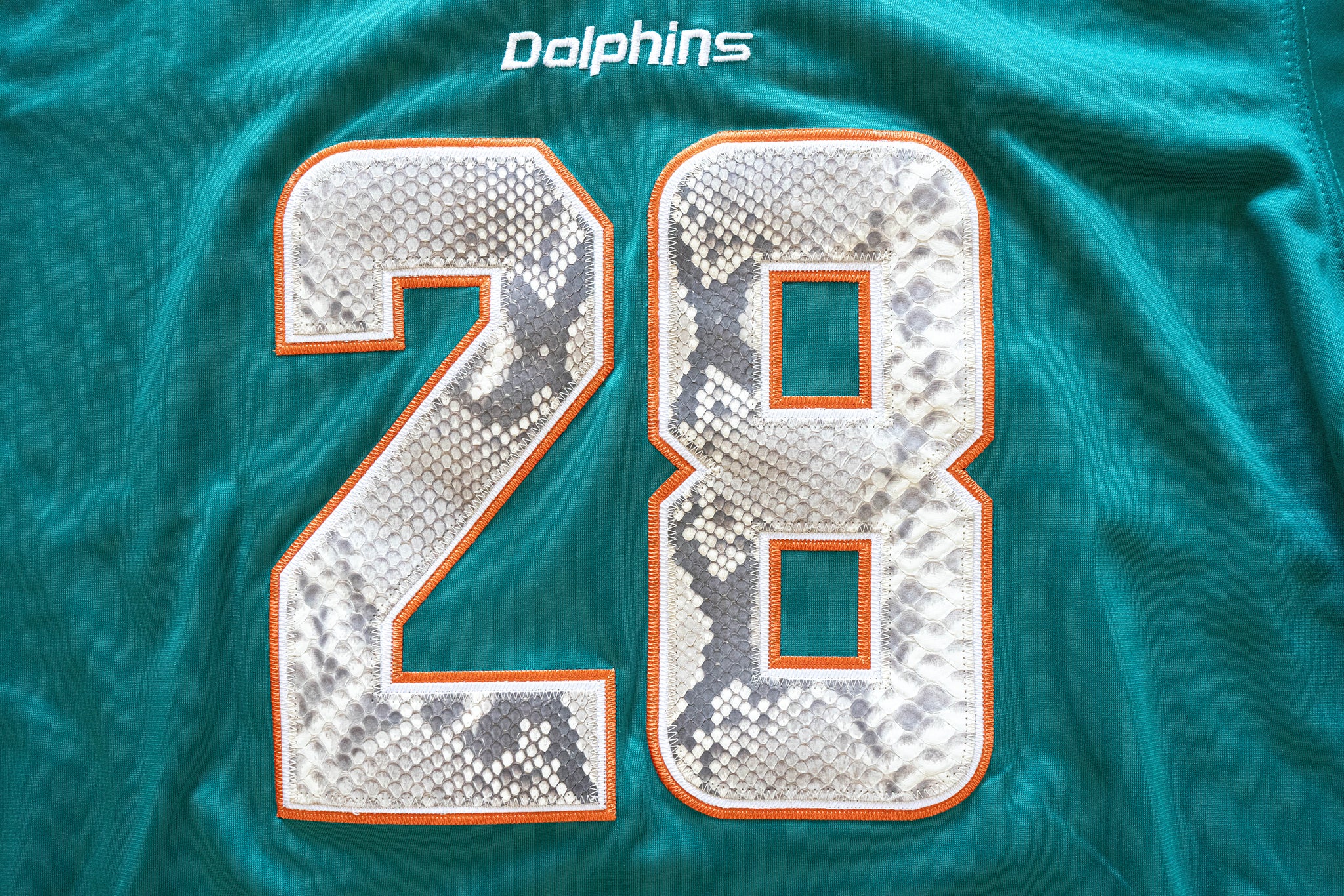Custom Nike De'Von Achane Miami Dolphins Python Jersey