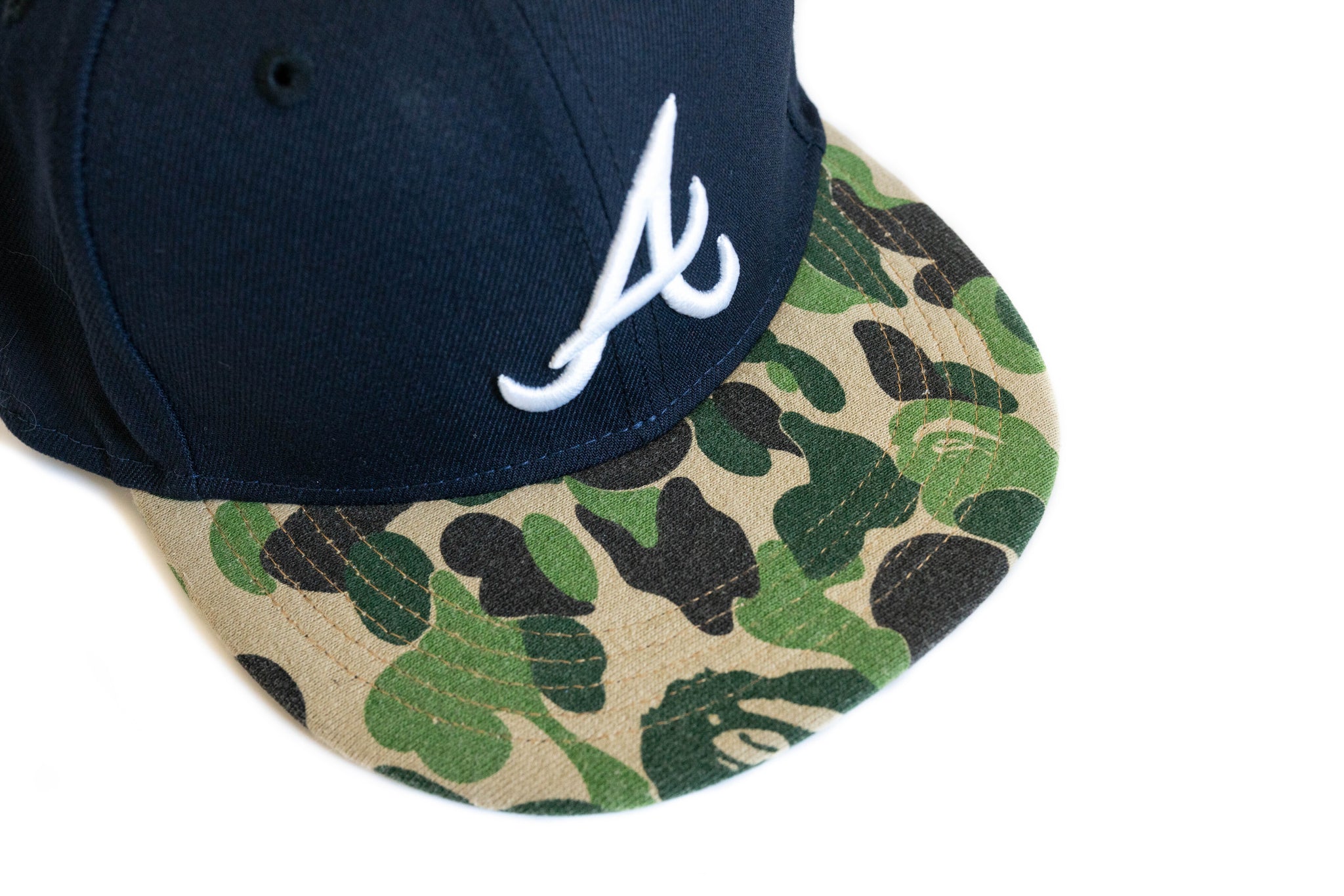 Custom BAPE x Atlanta Braves Fitted (Navy Blue)