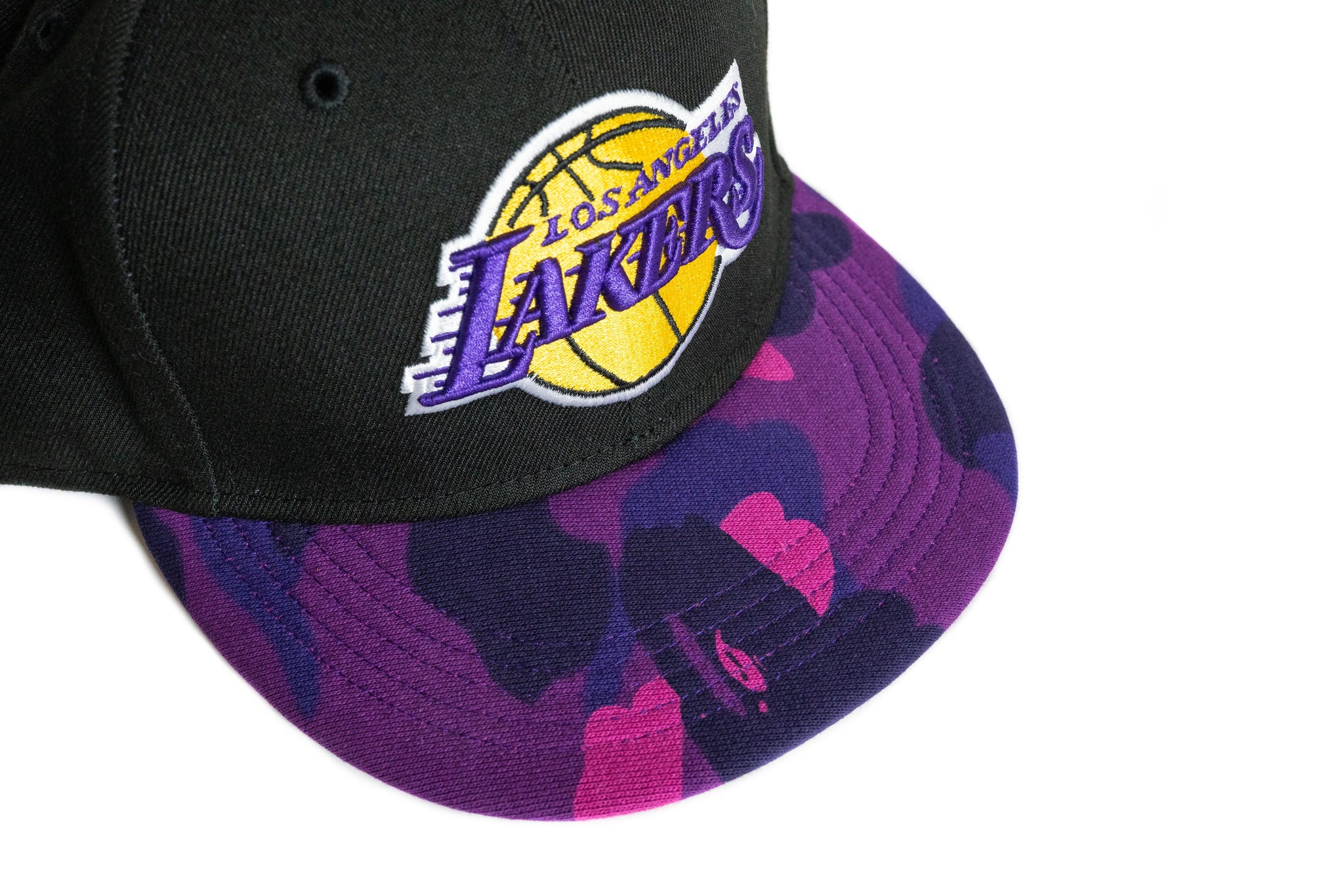 Custom BAPE x Los Angeles Lakers Fitted (Purple)