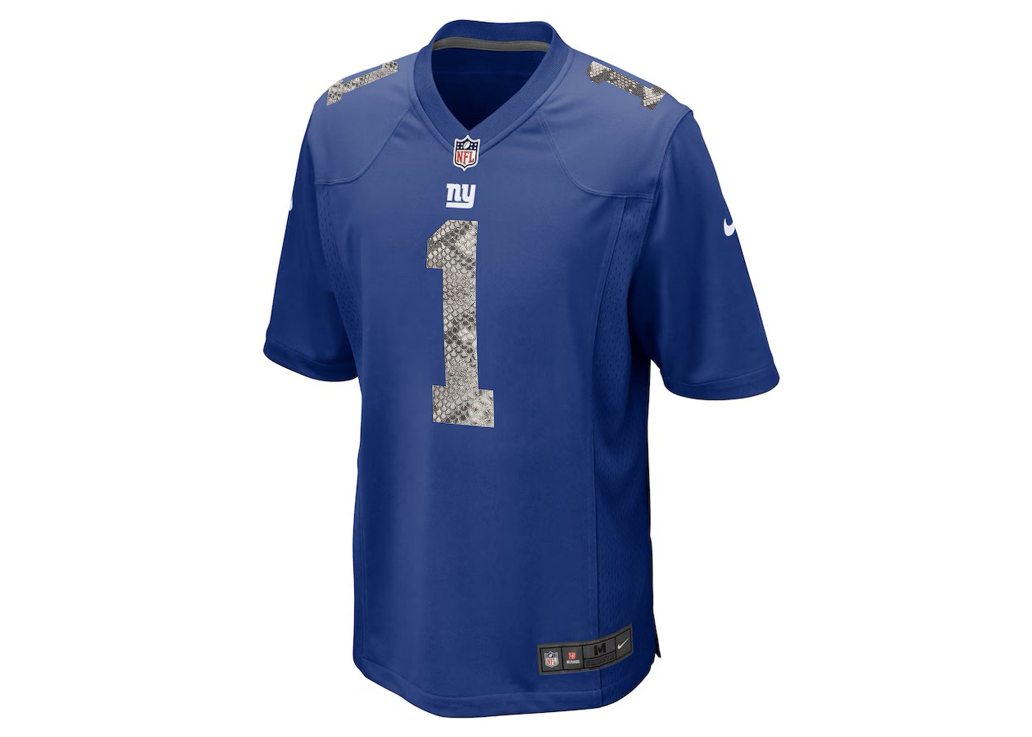 Custom Nike Malik Nabers New York Giants Python Jersey