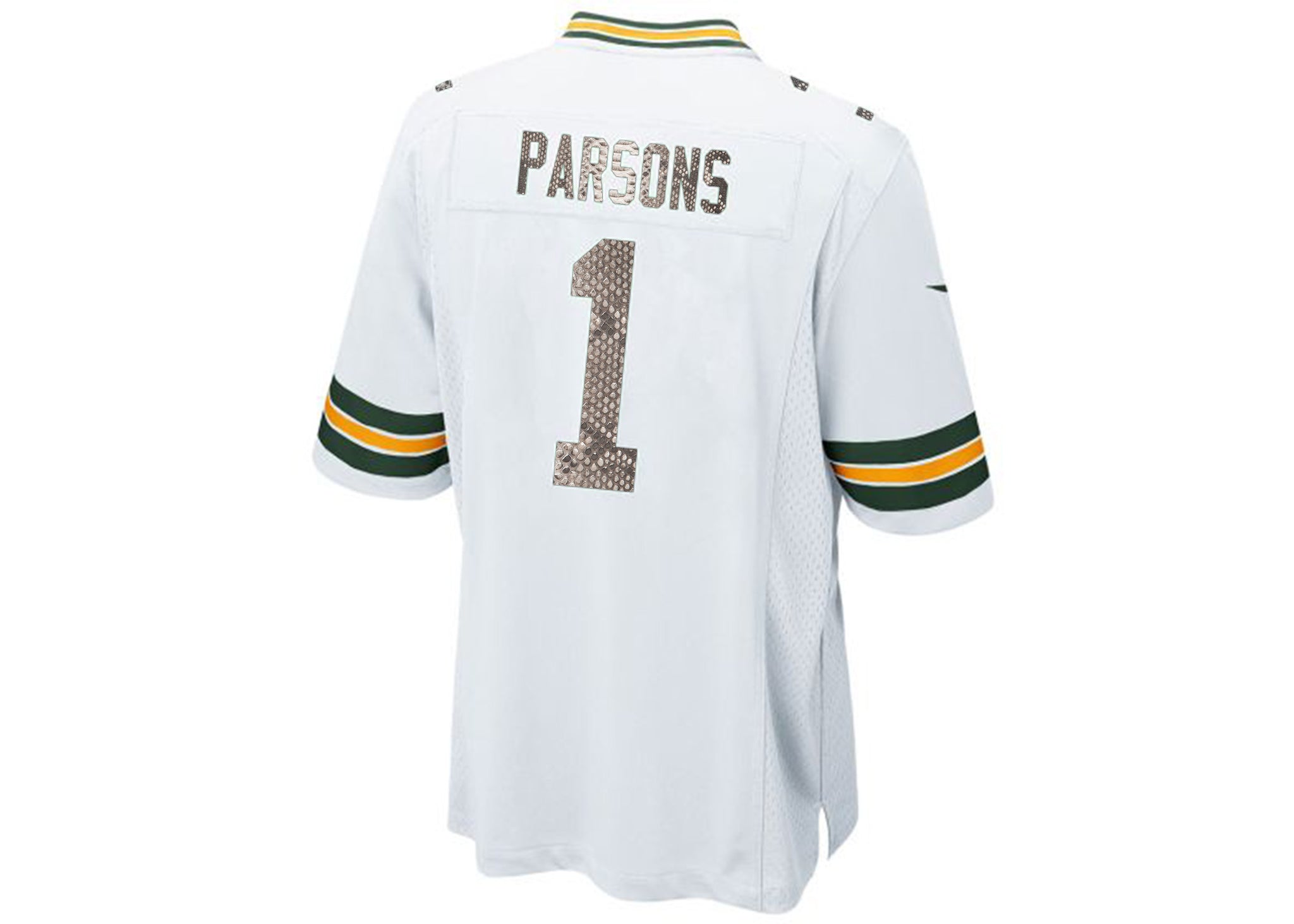 Custom Nike Micah Parsons Green Back Packers Python Jersey (White)