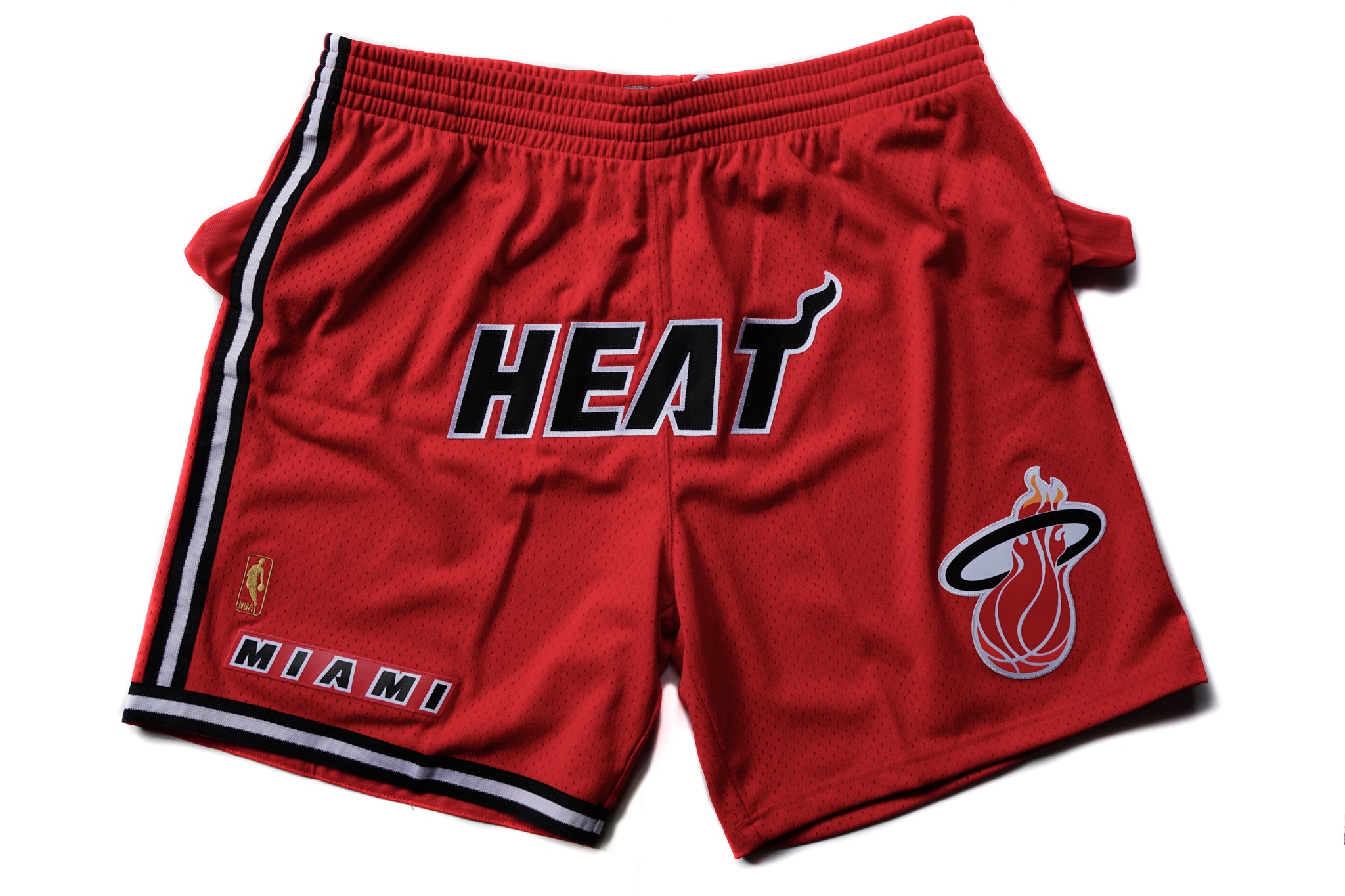 Custom Mitchell & Ness Miami Heat 1996-1997 "HEAT" Swingman Shorts (Home)