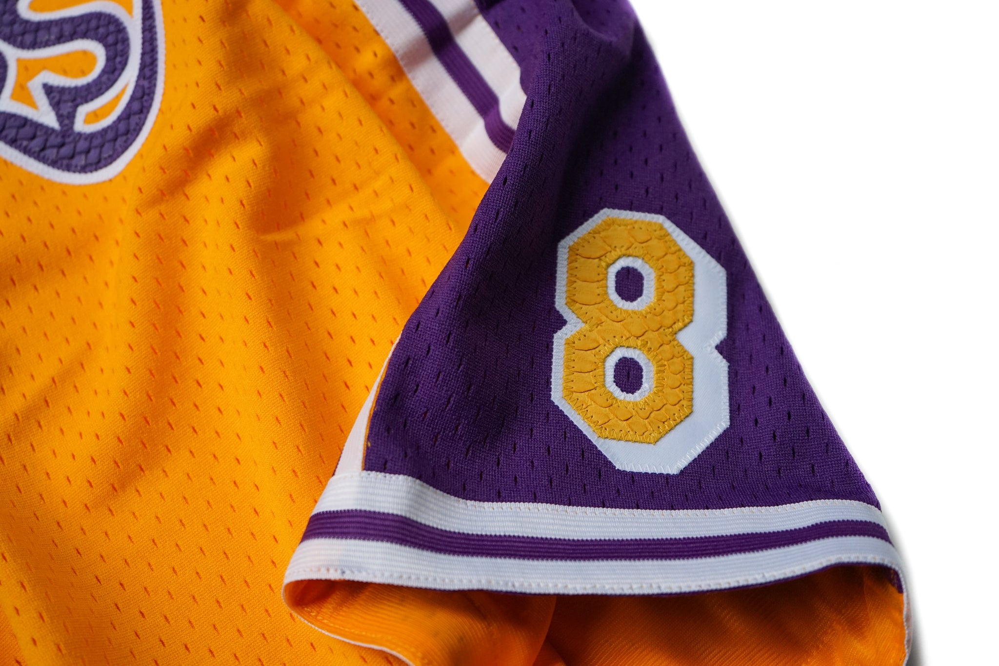 Custom Mitchell & Ness Los Angeles Lakers 1996-1997 Kobe Bryant Edition Python Swingman Shorts (Home)