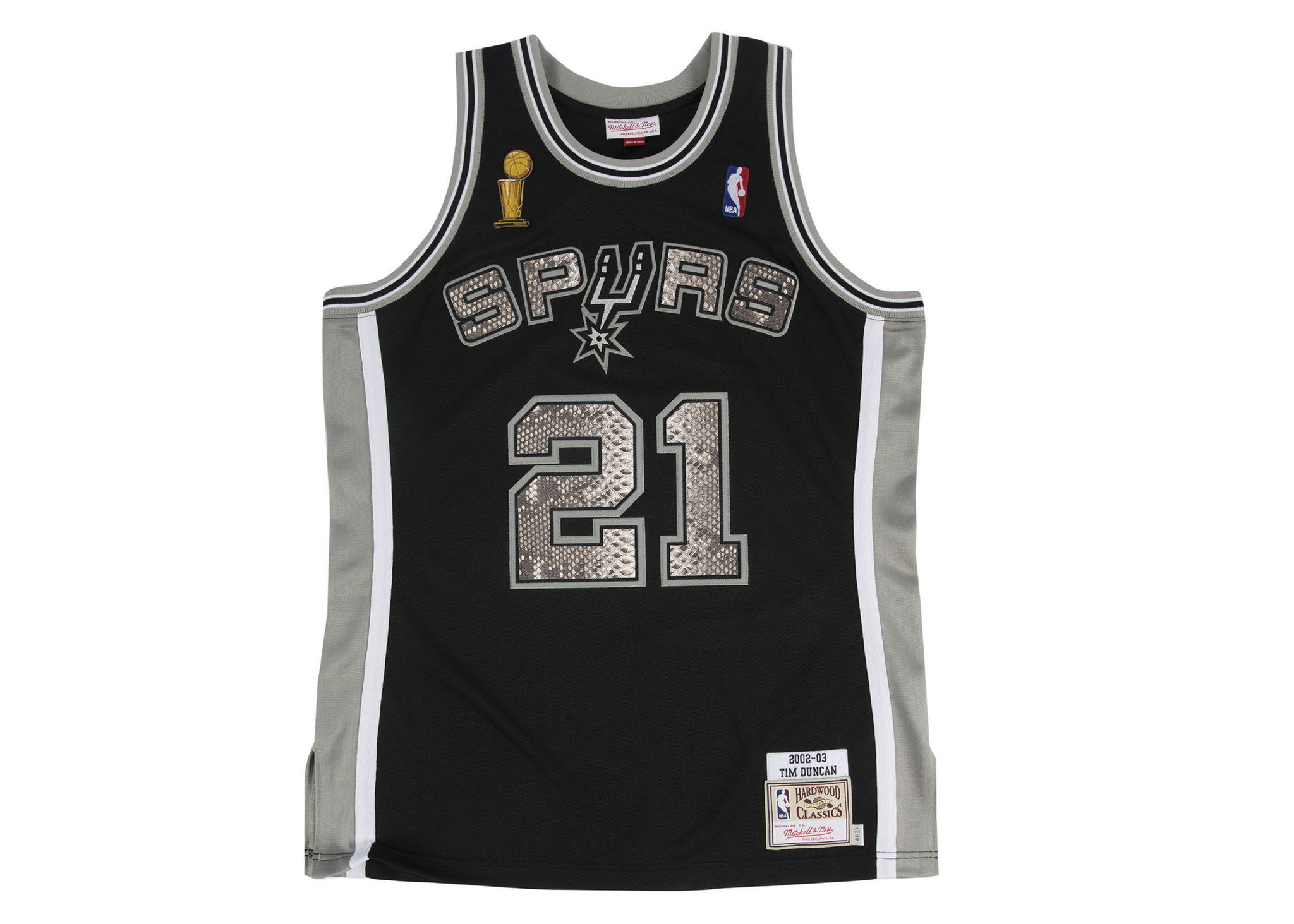 Custom Mitchell & Ness Tim Duncan 2002-2003 San Antonio Spurs Python Jersey