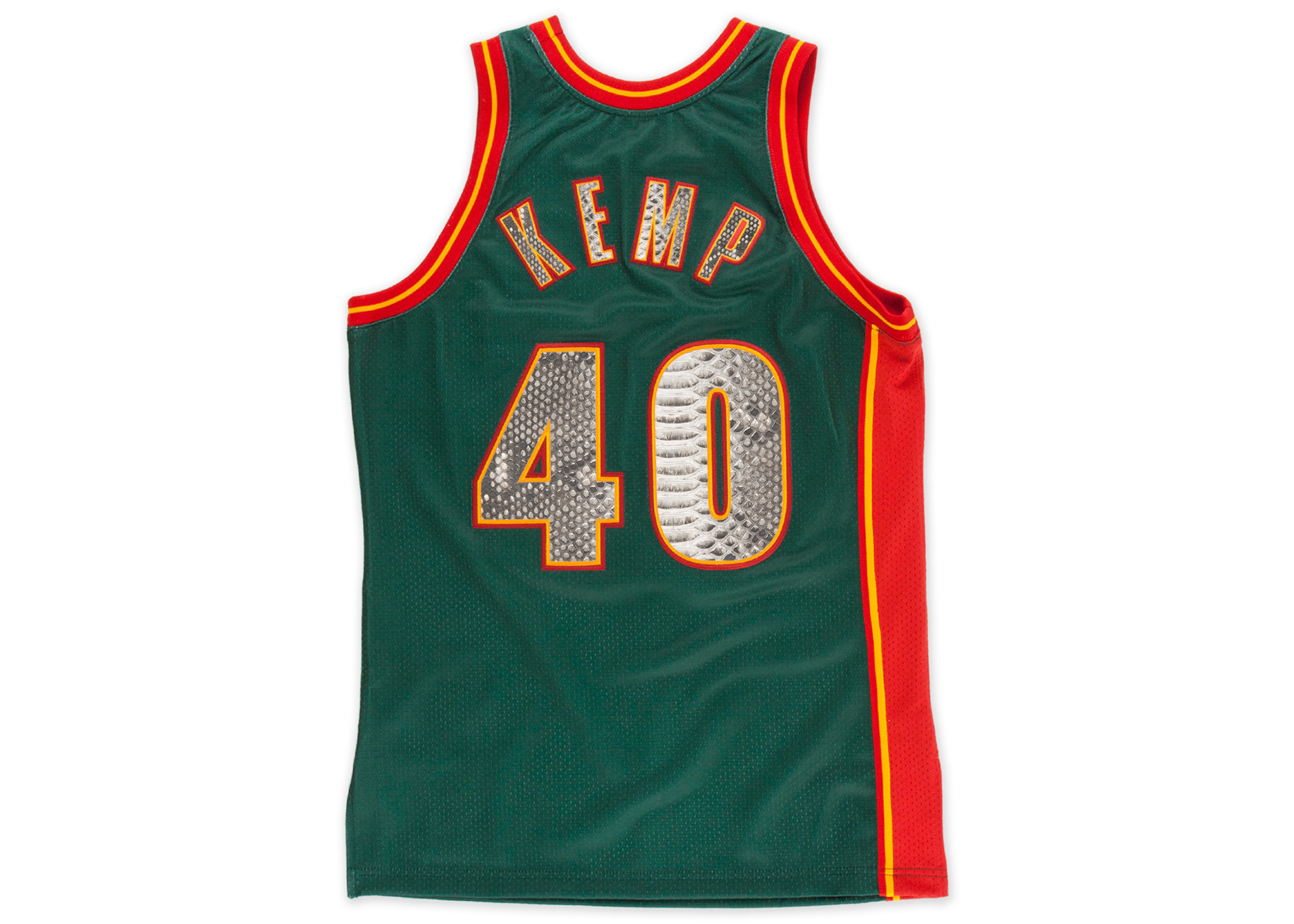 Custom Mitchell & Ness Shawn Kemp 1995-1996 Seattle SuperSonics Python Jersey
