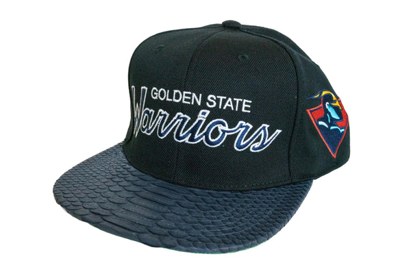 Custom Mitchell & Ness Golden State Warriors Navy Script Strapback