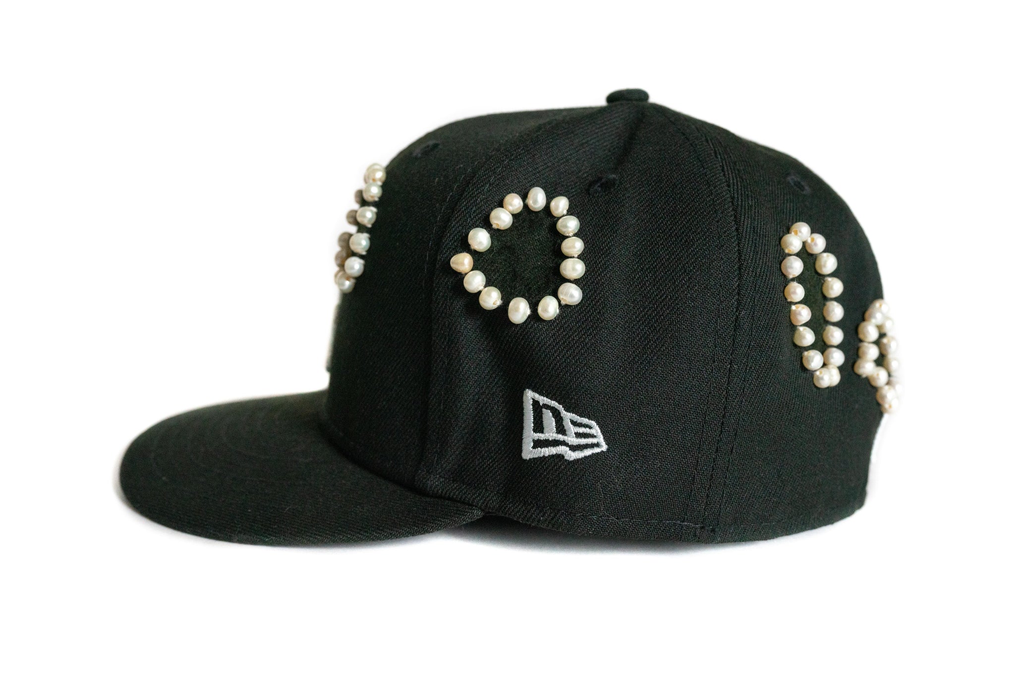 Custom Black Chicago Whitesox Pearl Hat
