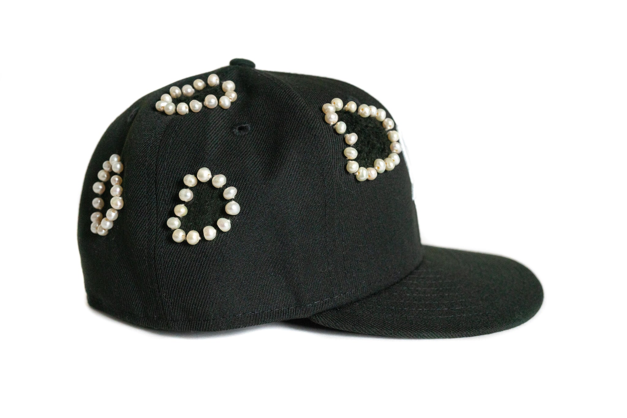 Custom Black Chicago Whitesox Pearl Hat
