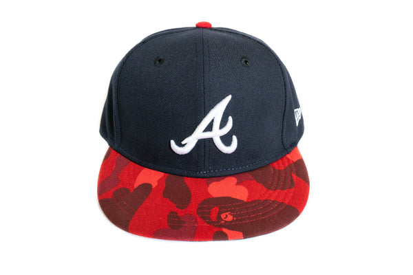 Custom BAPE x Atlanta Braves Fitted (Navy/Red)