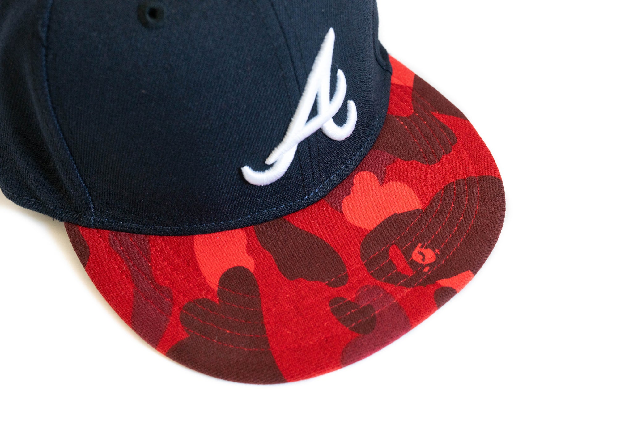 Custom BAPE x Atlanta Braves Fitted (Navy/Red)