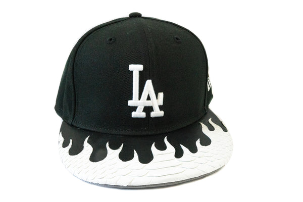 Custom New Era x Los Angeles Dodgers Flames Python Fitted