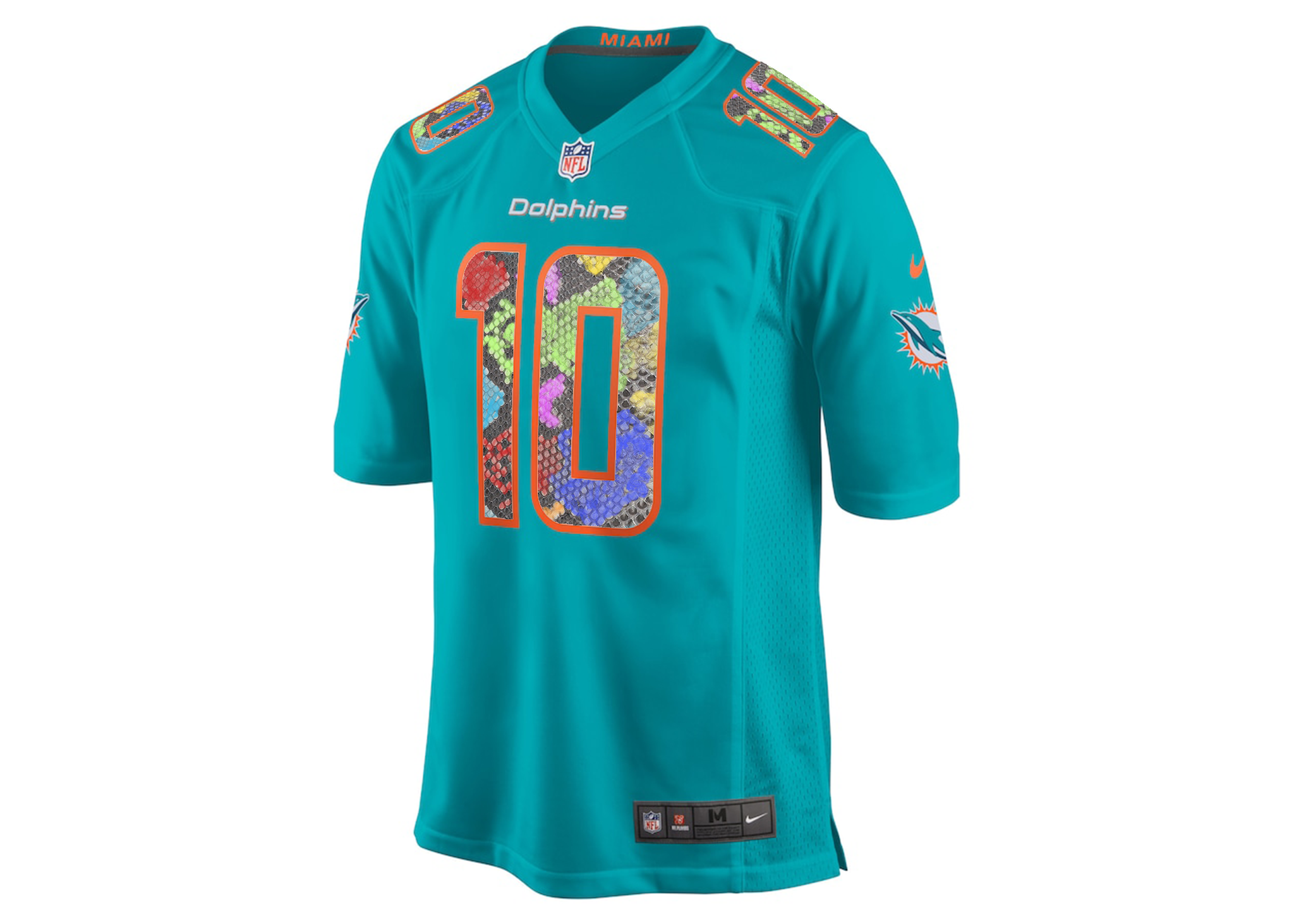 Custom Nike Tyreek Hill Miami Dolphins Python Jersey (Vice City Edition)