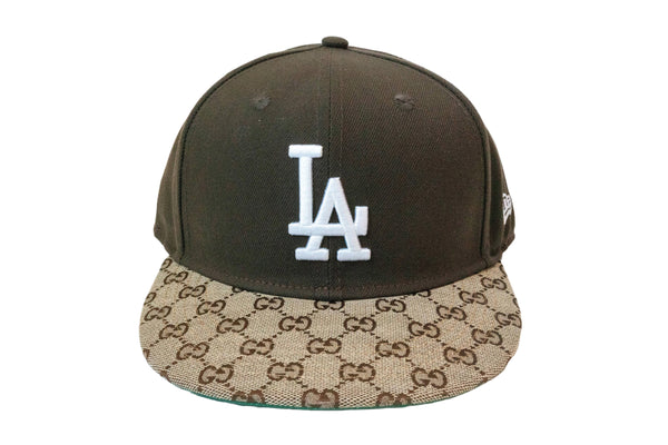 Custom New Era Los Angeles Dodgers Gucci Hat - Brown