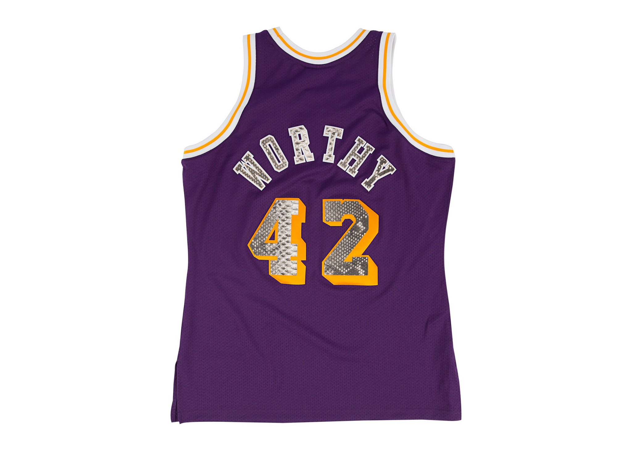 Custom Mitchell & Ness James Worthy 1984-1985 Los Angeles Lakers Python Jersey