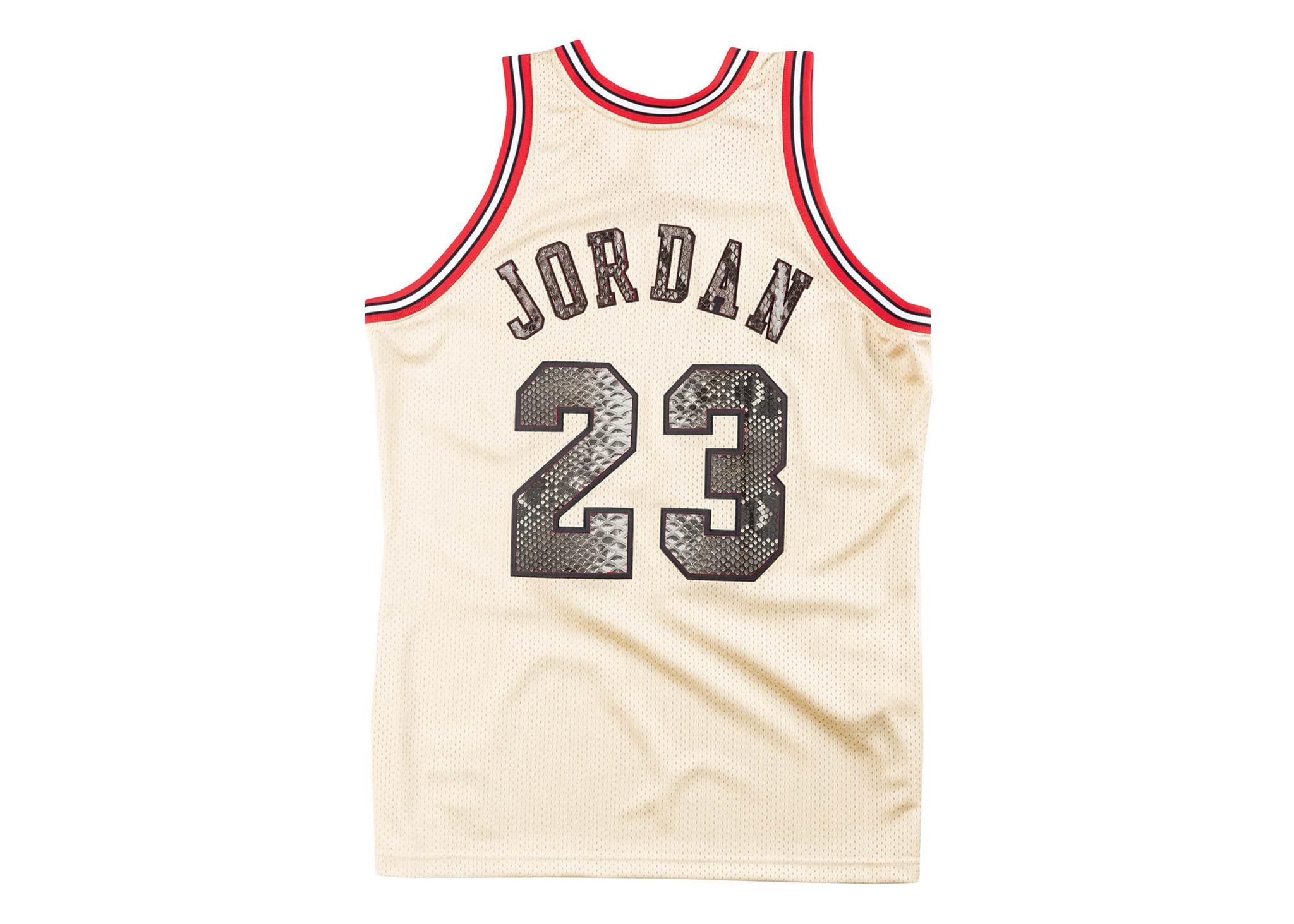 Custom Mitchell & Ness Michael Jordan 1995-1996 Chicago Bulls Premium Gold Python Jersey