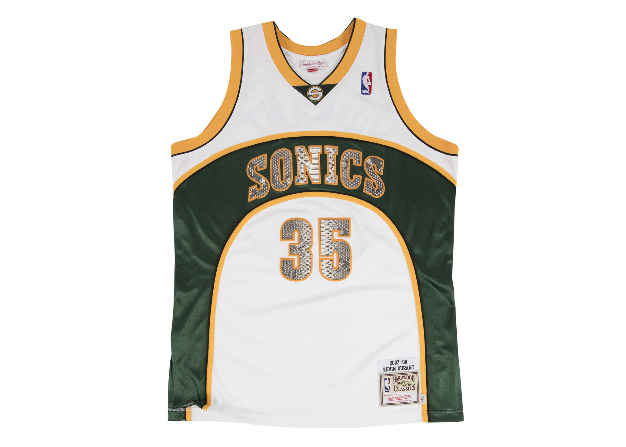 Custom Mitchell & Ness Kevin Durant 2007-2008 Seattle SuperSonics Python Jersey (Home)