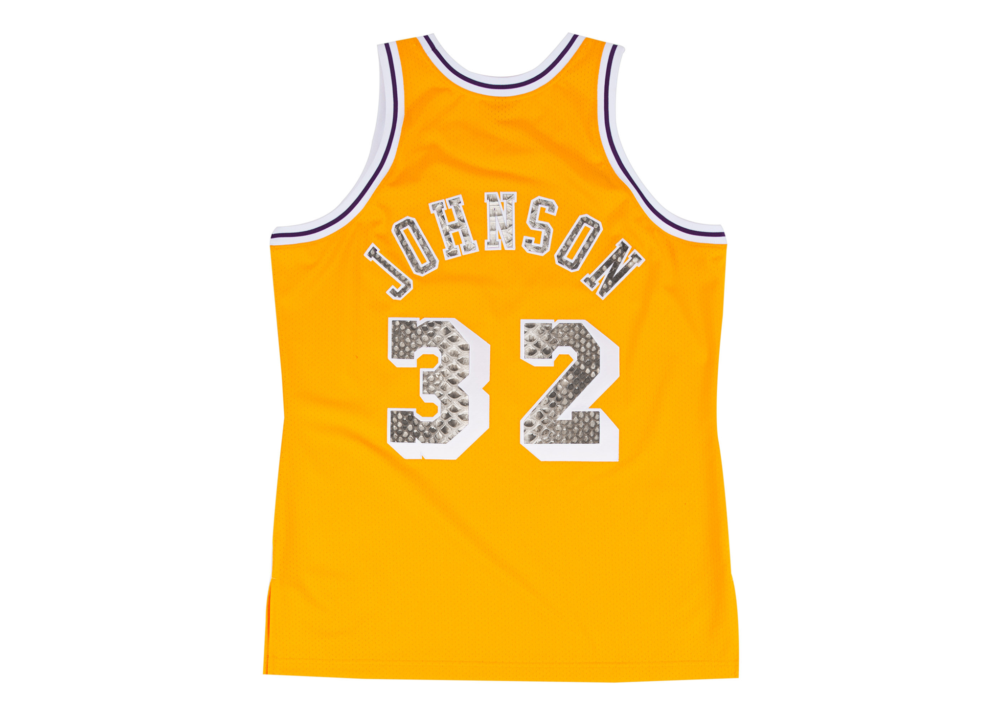 Custom Mitchell & Ness Magic Johnson 1984-1985 Los Angeles Lakers Python Jersey