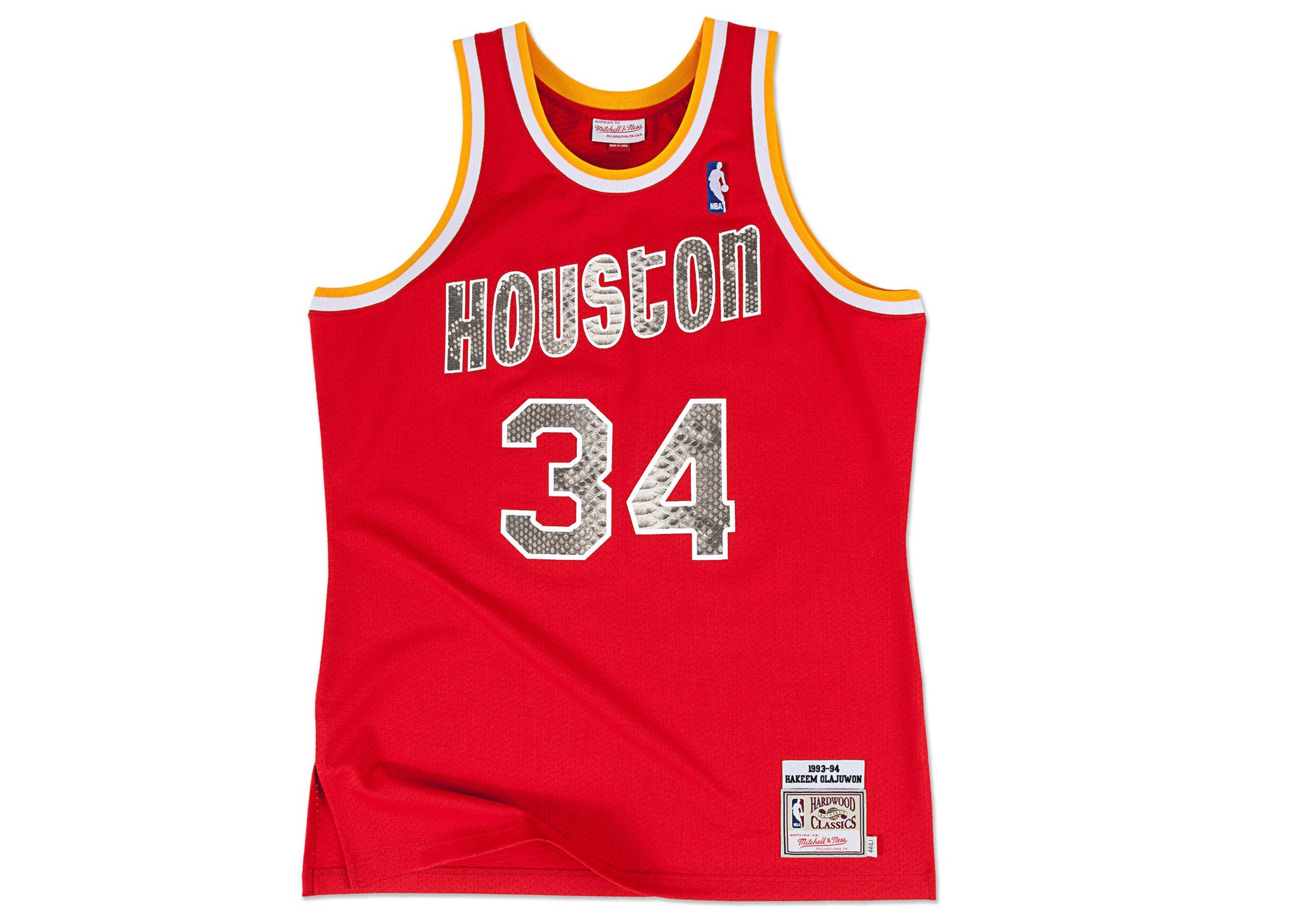 Custom Mitchell & Ness Hakeem Olajuwon 1993-1994 Houston Rockets Python Jersey