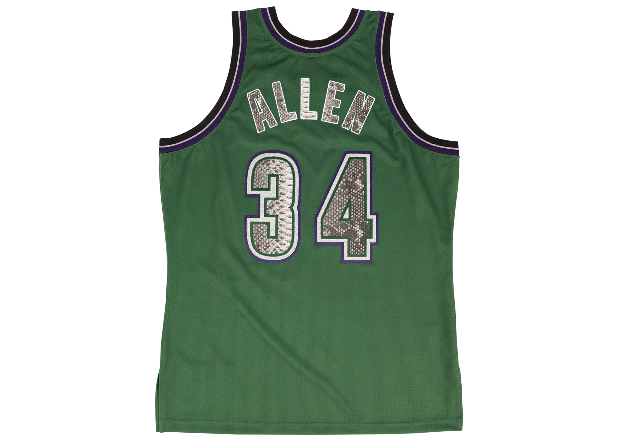 Custom Mitchell & Ness Ray Allen 1996-1997 Milwaukee Bucks Python Jersey